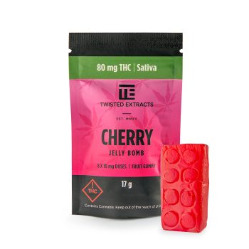 Twisted Extracts - Cherry Jelly Bomb | 80mg THC (Sativa)
