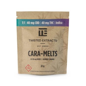 TWISTED EXTRACTS  –  CARA-MELTS | 40MG THC : 40MG CBD (Indica)