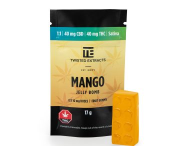 Twisted Extracts - Mango Jelly Bomb | 40mg THC 40mg CBD