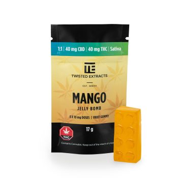 Twisted Extracts - Mango Jelly Bomb | 40mg THC 40mg CBD