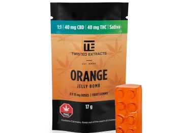 Twisted Extracts - Orange Jelly Bomb | 40mg THC 40mg CBD