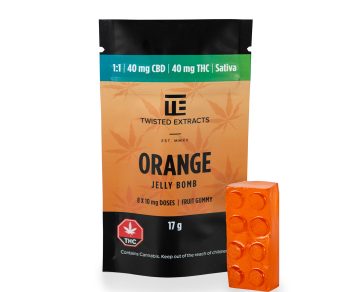 Twisted Extracts - Orange Jelly Bomb | 40mg THC 40mg CBD