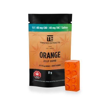 Twisted Extracts - Orange Jelly Bomb | 40mg THC 40mg CBD