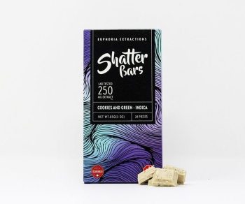 Euphoria Extractions Indica Shatter Bar 250MG - Cookies and Green