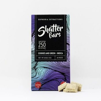 Euphoria Extractions Indica Shatter Bar 250MG - Cookies and Green