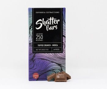 Euphoria Extractions Indica Shatter Bar 250MG - Toffee Crunch