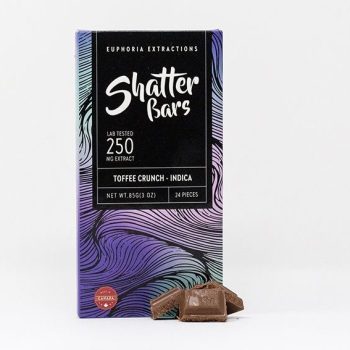 Euphoria Extractions Indica Shatter Bar 250MG - Toffee Crunch