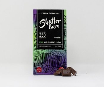 Euphoria Extractions Indica Shatter Bar 250MG - Vegan Dark Chocolate (Sugar Free)