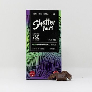 Euphoria Extractions Indica Shatter Bar 250MG - Vegan Dark Chocolate (Sugar Free)
