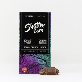Euphoria Extractions Indica Shatter Bar 500MG - Toffee Crunch