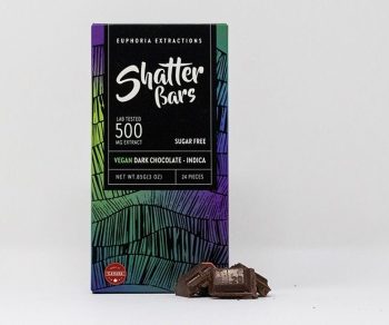 Euphoria Extractions Indica Shatter Bar 500MG - Vegan Dark Chocolate (Sugar Free)
