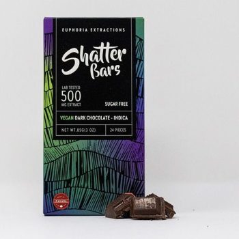 Euphoria Extractions Indica Shatter Bar 500MG - Vegan Dark Chocolate (Sugar Free)
