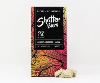 Euphoria Extractions Sativa Shatter Bar 250MG - Cookies and Green