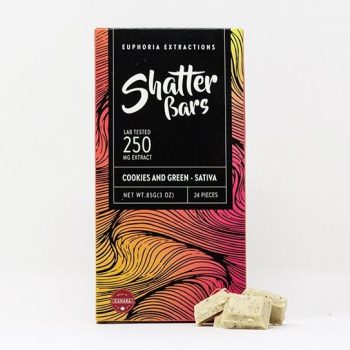 Euphoria Extractions Sativa Shatter Bar 250MG - Cookies and Green