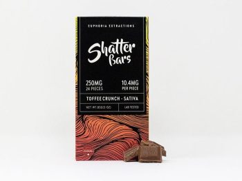 Euphoria Extractions Sativa Shatter Bar 250MG - Toffee Crunch