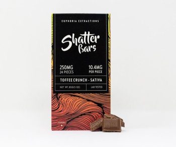 Euphoria Extractions Sativa Shatter Bar 250MG - Toffee Crunch