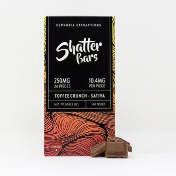 Euphoria Extractions Sativa Shatter Bar 250MG - Toffee Crunch
