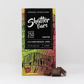 Euphoria Extractions Sativa Shatter Bar 250MG - Vegan Dark Chocolate (Sugar Free)