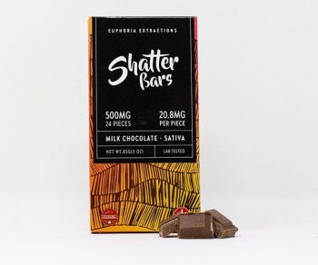 Euphoria Extractions Sativa Shatter Bar 500MG - Milk Chocolate