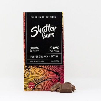 Euphoria Extractions Sativa Shatter Bar 500MG - Toffee Crunch