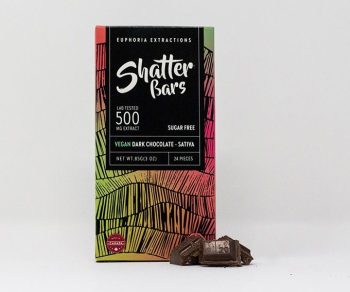 Euphoria Extractions Sativa Shatter Bar 500MG - Vegan Dark Chocolate (Sugar Free)