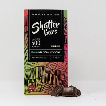 Euphoria Extractions Sativa Shatter Bar 500MG - Vegan Dark Chocolate (Sugar Free)