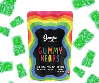 Ganja Edibles - SOUR Green Apple Gummy Bears 150MG