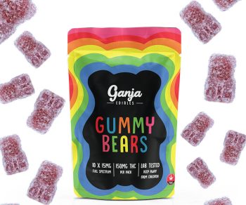 Ganja Edibles - SOUR Black Cherry Gummy Bears 150MG