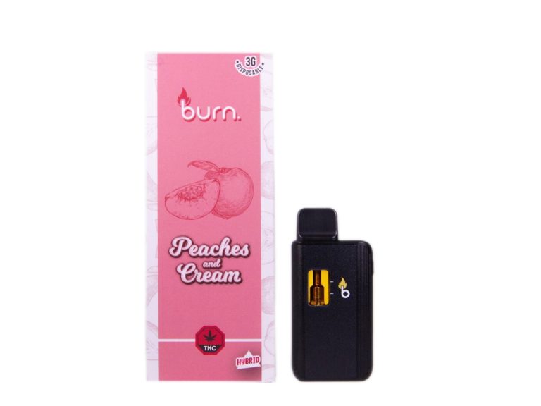 Burn Disposable Vapes Peaches and Cream 3ML Canna Sweets Mail Order