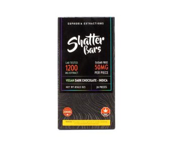 Euphoria Extractions - Vegan Dark Chocolate Indica Bar 1200MG