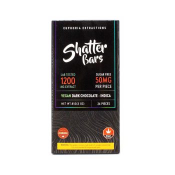 Euphoria Extractions - Vegan Dark Chocolate Indica Bar 1200MG