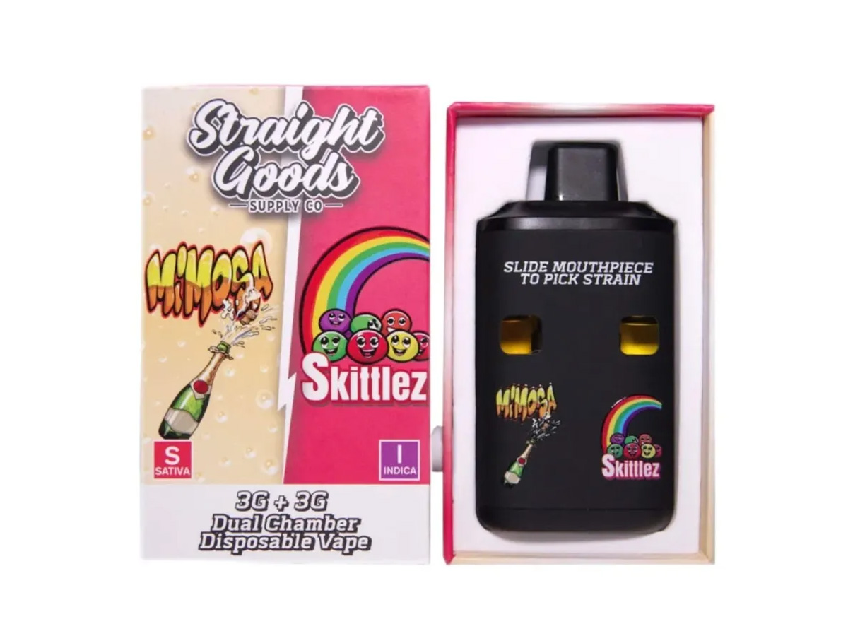 Straight Goods Dual Chamber Disposable Vapes 6G – Mimosa/Skittlez – Canna  Sweets Mail Order Marijuana