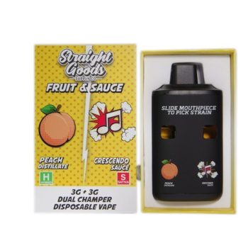 Straight Goods Dual Chamber Disposable Vapes 6G - Peach Distillate / Crescendo Sauce