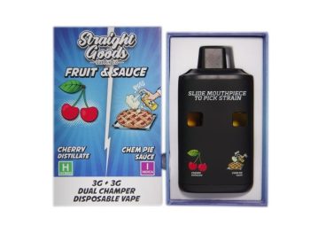 Straight Goods Dual Chamber Disposable Vapes 6G - Cherry Distillate / Chem Pie Sauce