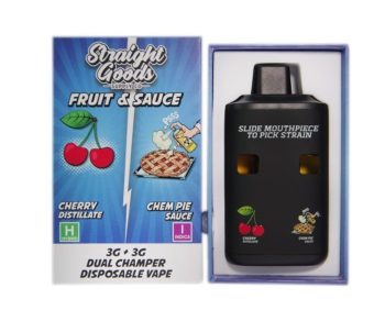 Straight Goods Dual Chamber Disposable Vapes 6G - Cherry Distillate / Chem Pie Sauce