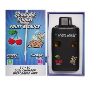 Straight Goods Dual Chamber Disposable Vapes 6G - Cherry Distillate / Chem Pie Sauce