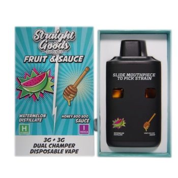 Straight Goods Dual Chamber Disposable Vapes 6G - Watermelon Distillate / Honey Boo Boo Sauce
