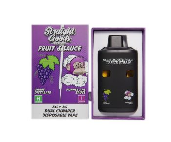Straight Goods Dual Chamber Disposable Vapes 6G - Grape Distillate / Purple Ape Sauce