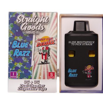 Straight Goods Dual Chamber Disposable Vapes 6G - Blue Razz / Super Sour Diesel