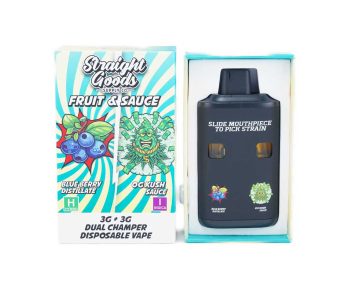 Straight Goods Dual Chamber Disposable Vapes 6G - Blueberry Distillate / OG Kush Sauce