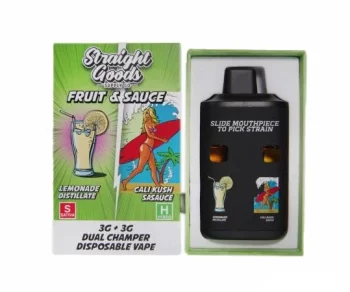 Straight Goods Dual Chamber Disposable Vapes 6G - Lemonade Distillate / Cali Kush Sauce