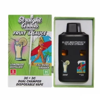 Straight Goods Dual Chamber Disposable Vapes 6G - Lemonade Distillate / Cali Kush Sauce