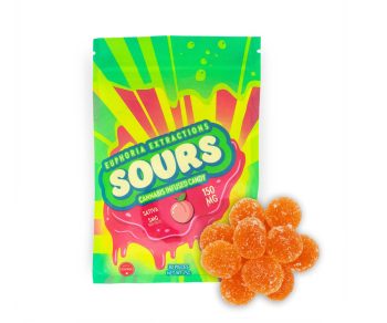 Euphoria Extractions - Sativa Gummies - Sour Peach 150MG