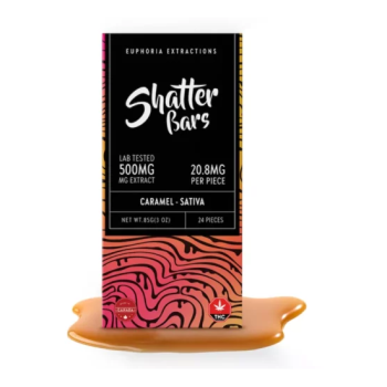 Euphoria Extractions Sativa Shatter Bar 250MG - Caramel