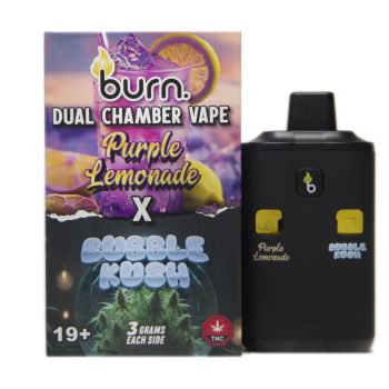 Burn Dual Chamber Disposable Vape – Purple Lemonade x Bubble Kush 6G