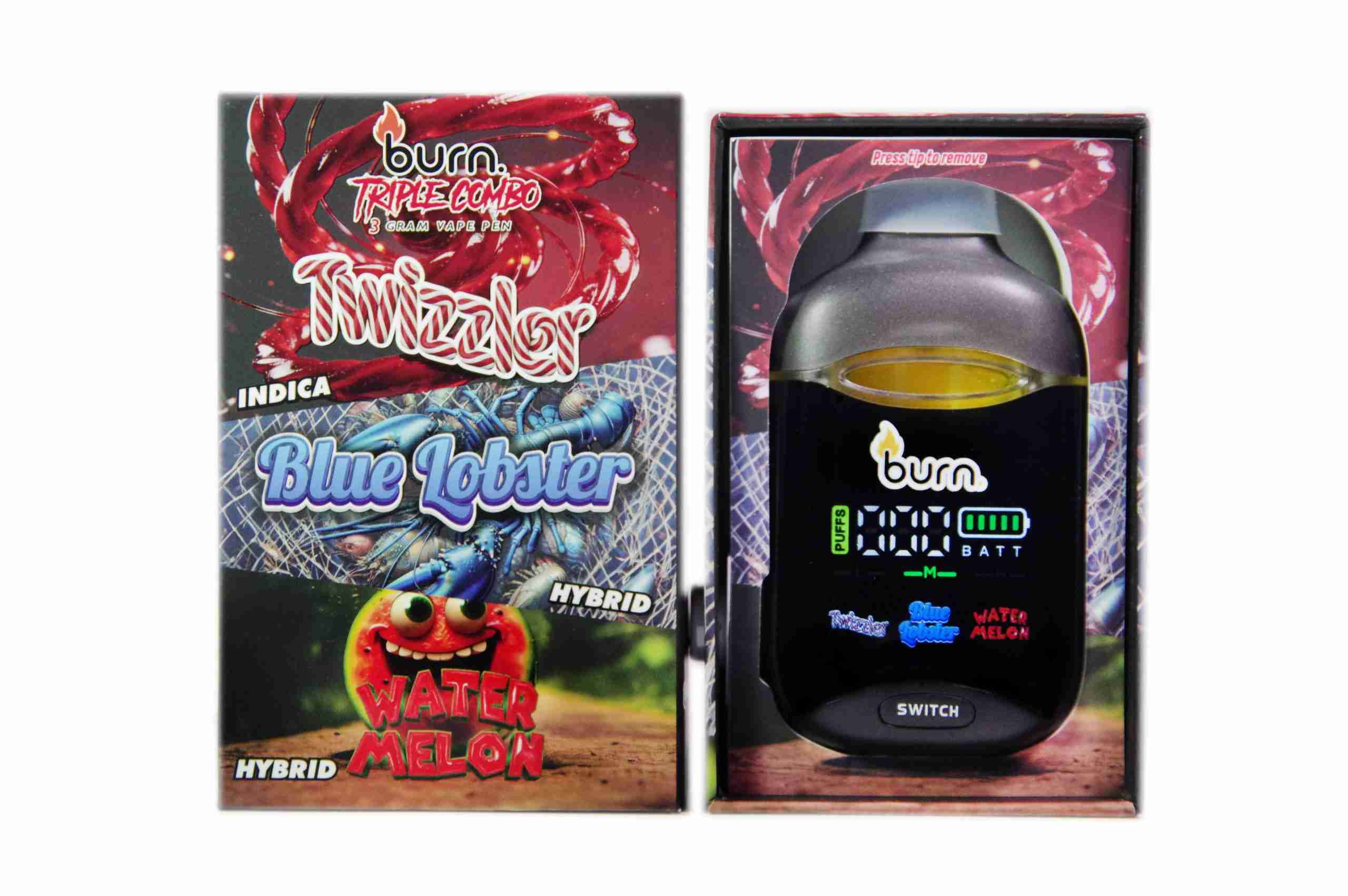 Burn Triple Threat – Twizzler + Blue Lobster + Watermelon (3 Gram)