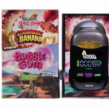 Burn Triple Threat – Strawberry Banana + Bubblegum + Maui Wowie (3 Gram)