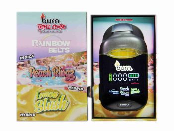 Burn Triple Threat – Rainbow Belts + Peach Ringz + Lemon Slush (3 Gram)