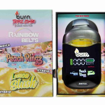 Burn Triple Threat – Rainbow Belts + Peach Ringz + Lemon Slush (3 Gram)