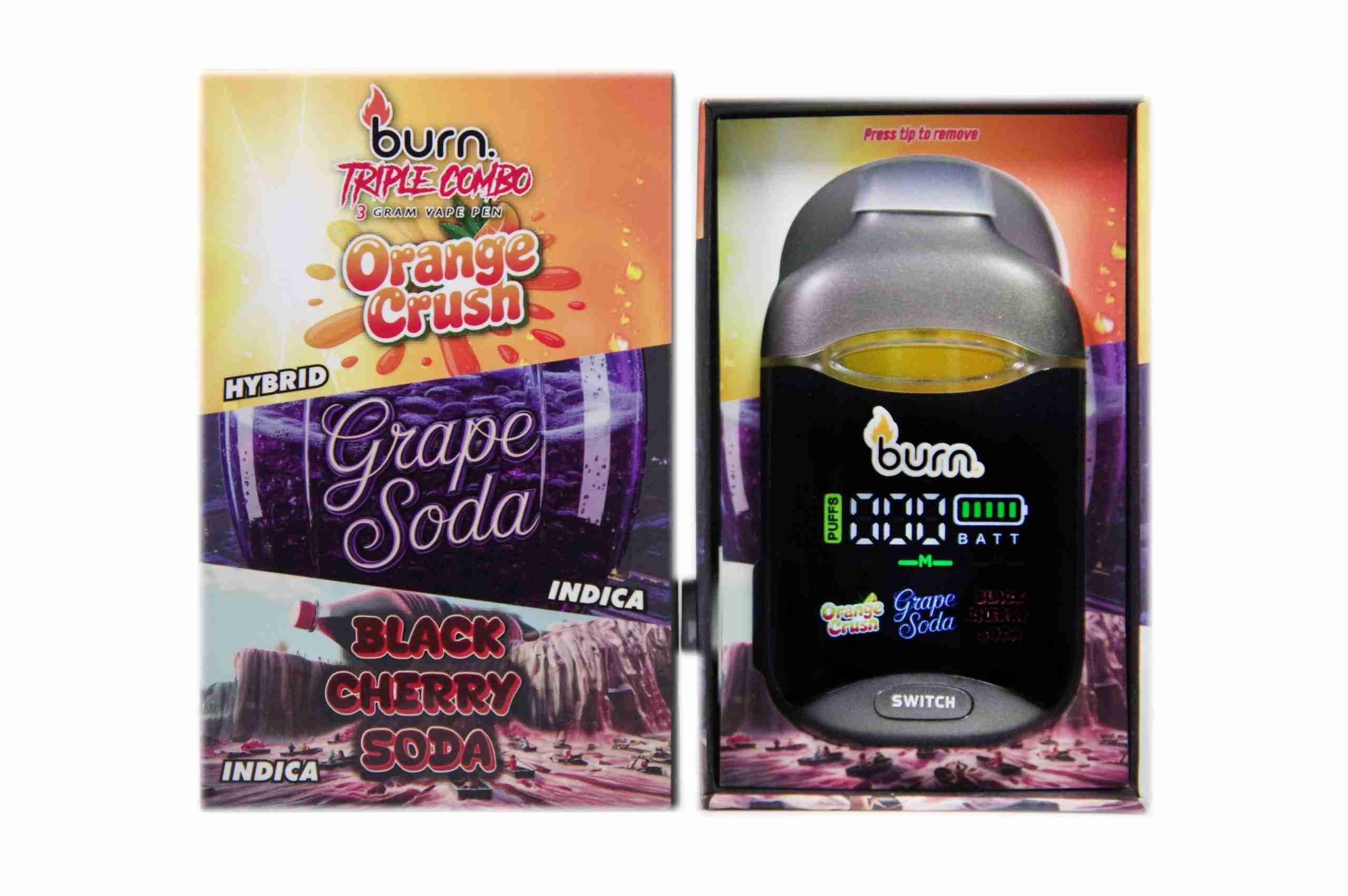 Burn Triple Threat – Orange Crush + Grape Soda + Black Cherry Soda (3 Gram)